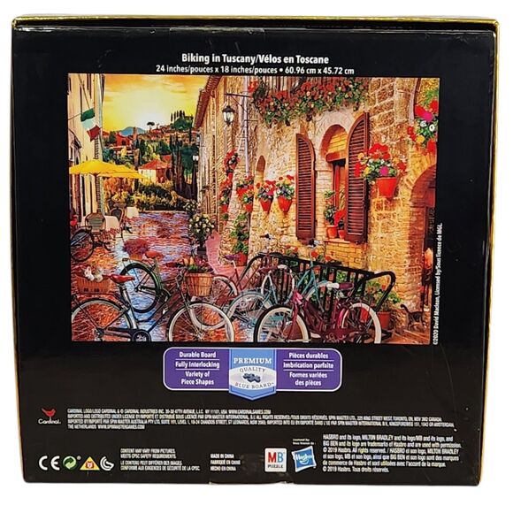 Biking in Tuscany 500 Piece Puzzle MB Big Ben Luxe Premium Quality Blue Board - Picture 2 of 10